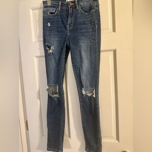 Women's Blue Distressed Jeans